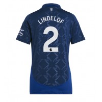 Camiseta Manchester United Victor Lindelof #2 Segunda Equipación Replica 2024-25 para mujer mangas cortas